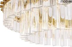 MOOSEE lampa wisząca SATURNUS 47 DUO złota - LED, kryształ, stal szczotkowana (MSE010100166) - Moosee