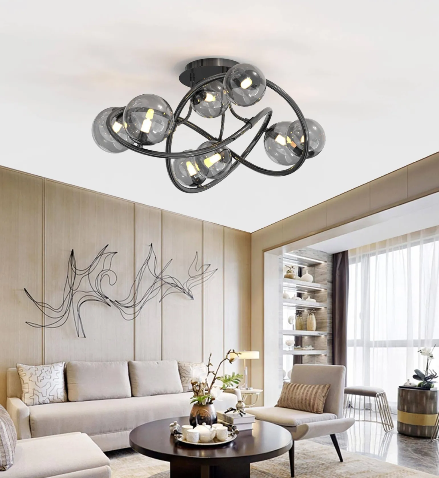 NANCY - Lampa sufitowa 8-pł. (9014-805) - Aviano Lighting