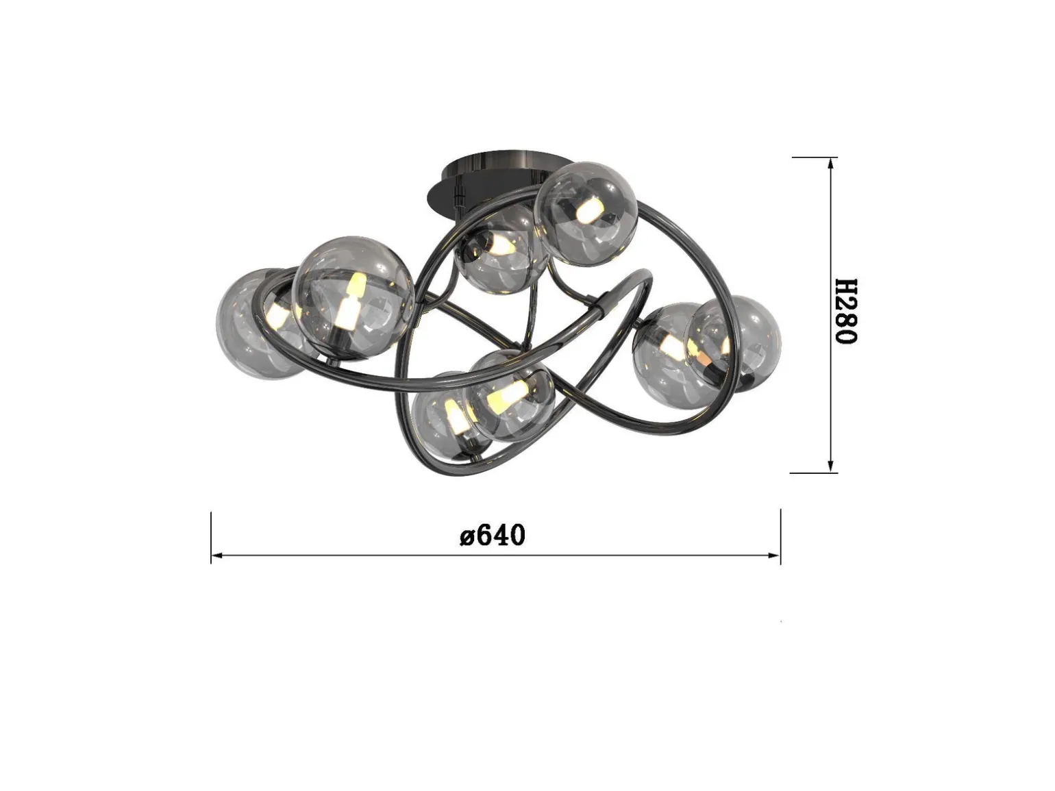 NANCY - Lampa sufitowa 8-pł. (9014-805) - Aviano Lighting