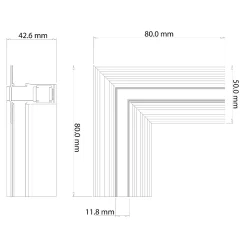 Narożnik L bok magnetic track 10mm (ML2184) - Milagro