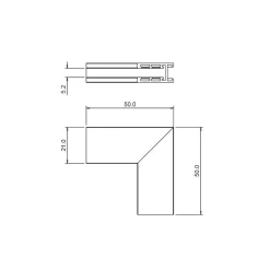 Narożnik natynk L góra dół magnetic track 5mm (ML2167) - Milagro