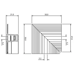 Narożnik podtynk L bok magnetic track 5mm (ML2320) - Milagro