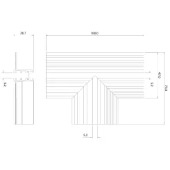 Narożnik podtynk T magnetic track 5mm (ML2321) - Milagro