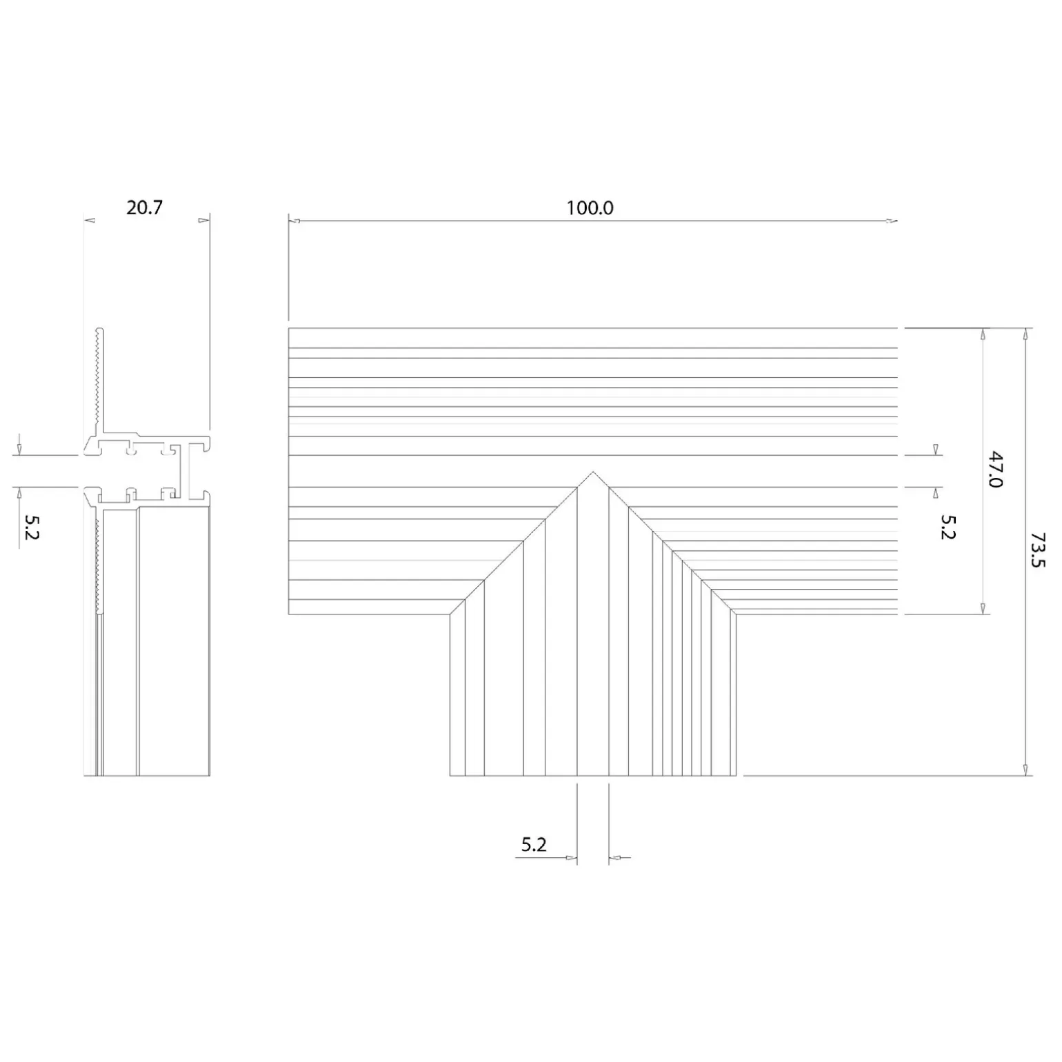Narożnik podtynk T magnetic track 5mm (ML2321) - Milagro