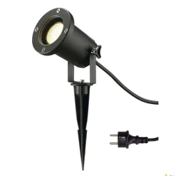 NAUTILUS SPIKE XL, lampa wbijana w grunt outdoor, QPAR51, IP65, czarna, maks. 11W, z przewodem 1,5m z wtyczką (227410) - SLV