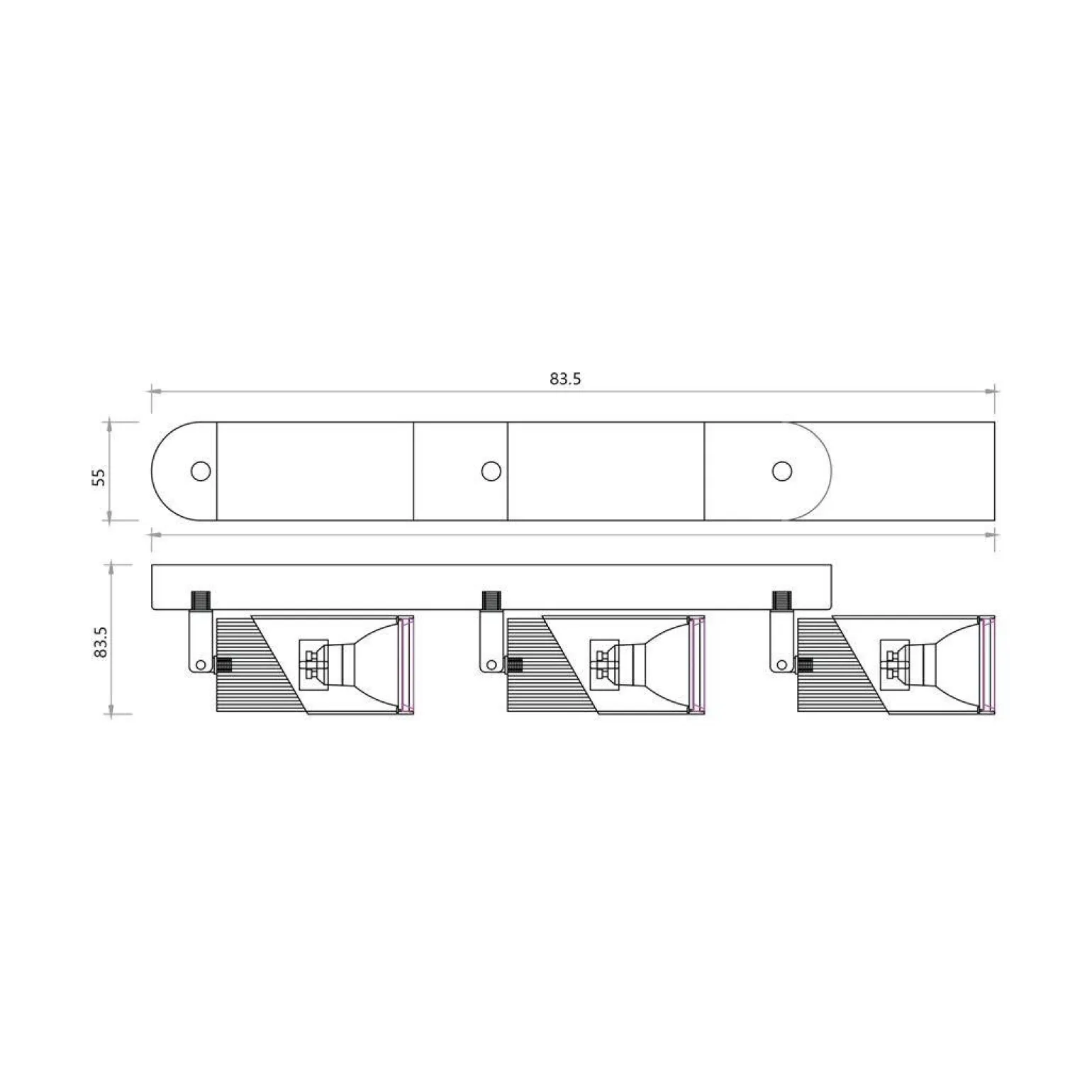 NEO BLACK GOLD SPOT 3xGU10 (ML0282) - Milagro