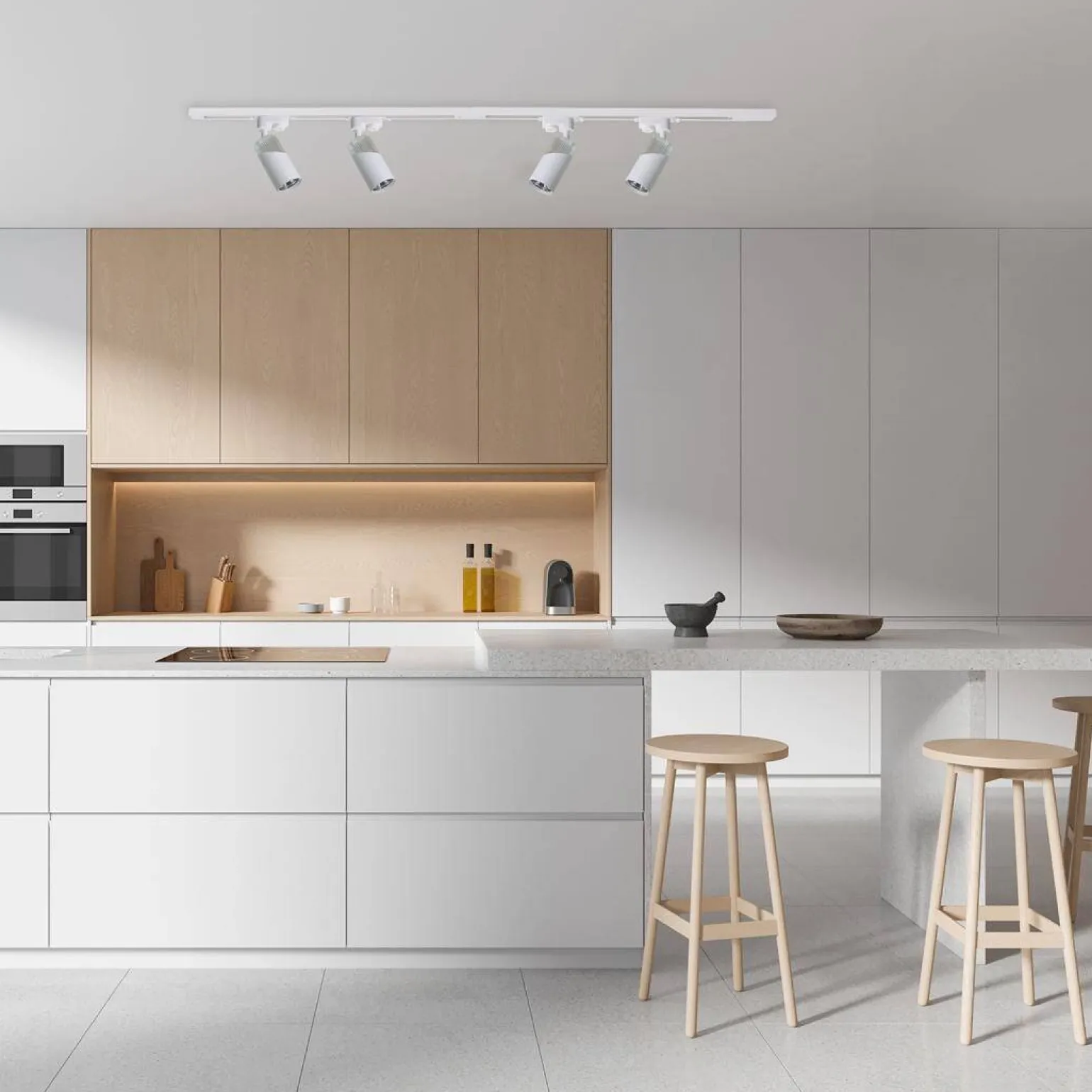 NEO WHITE CHROME TRACK 1xGU10 (ML0286) - Milagro