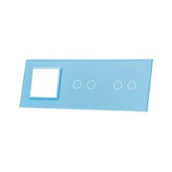 Niebieska ramka szklana LIVOLO z miejscem do dwóch podwójnych włączników dotykowych (7022G-69) LIVOLO