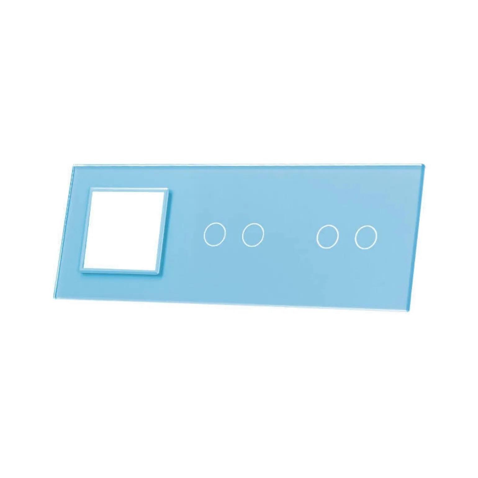 Niebieska ramka szklana LIVOLO z miejscem do dwóch podwójnych włączników dotykowych (7022G-69) LIVOLO