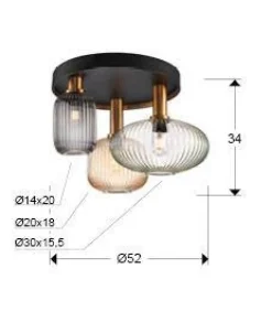 Norma lampa sufitowa 3L (225342) - Schuller