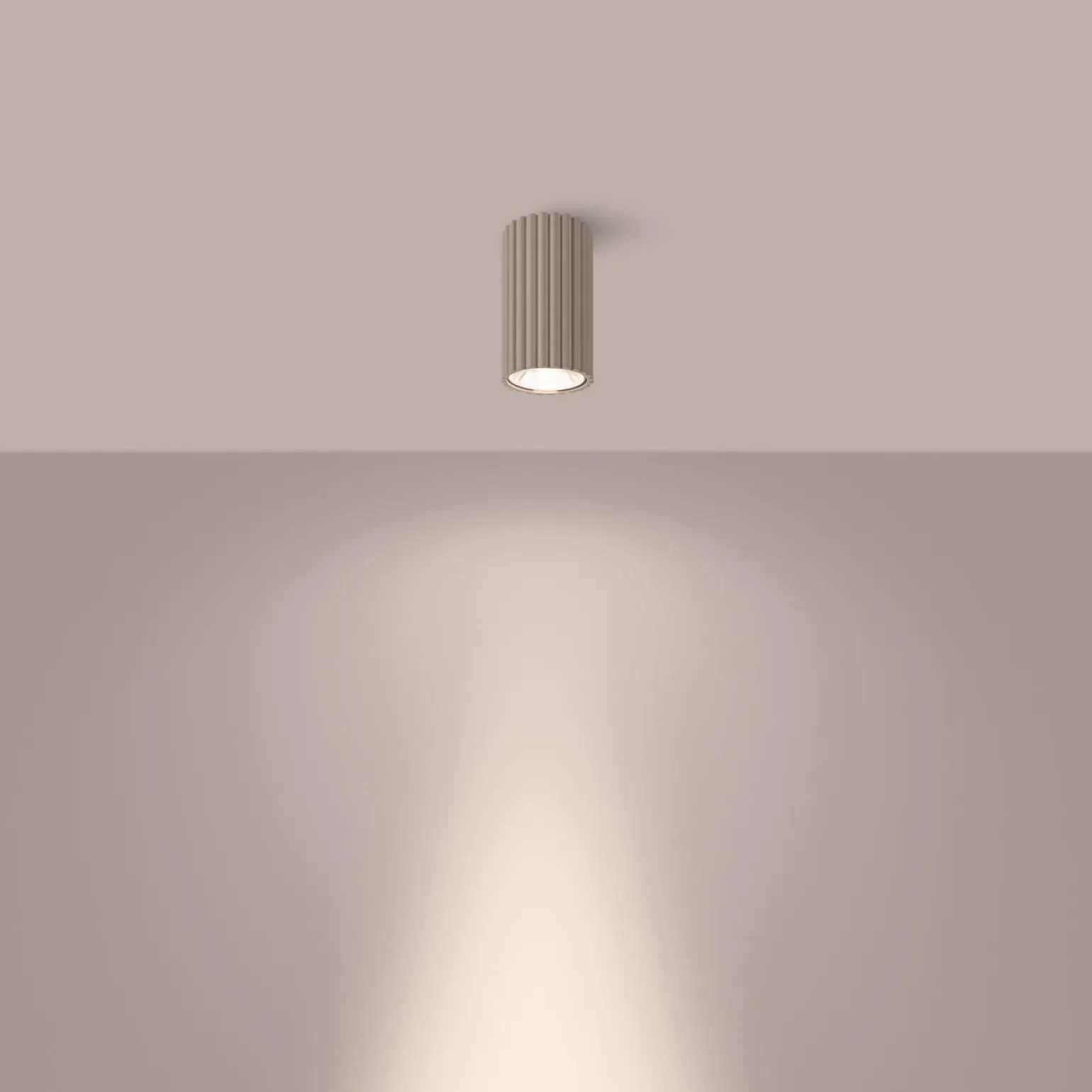 Nowoczesna lampa na sufit IVAR taupe LED 3000K Push dimm/DALI2 (TH.603) - Thoro Lighting