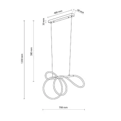 Nowoczesna lampa nad stół FLEXI LED BLACK 36 W (18006) - TK Lighting