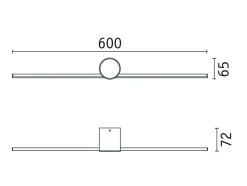 Oprawa ścienna SAVA LED nad lustro 5W 300lm 3000K 600mm IP44 230V czarny matowy / metal (PL75411) - PAULMANN