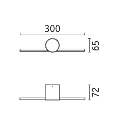 Oprawa ścienna SAVA LED nad lustro 4,2W 250lm 3000K 300mm IP44 230V czarny matowy / metal (PL75410) - PAULMANN