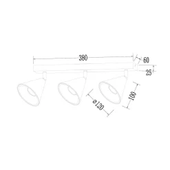 Oprawa Cone Spot Złoty 3xGU10 (ML1122) - Milagro