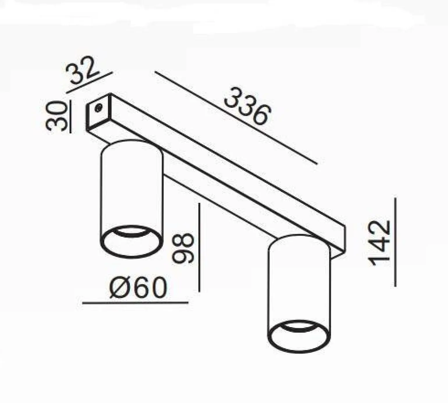 Oprawa DANNY MINI SGR E2-GU10 Black IP20 (03334.2B) - ZARlight