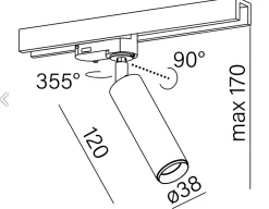Oprawa do szynoprzewodu PET mini LED track LED 6W 460lm kol. BIAŁY (16358-M930-SW-00-13) - Aqform