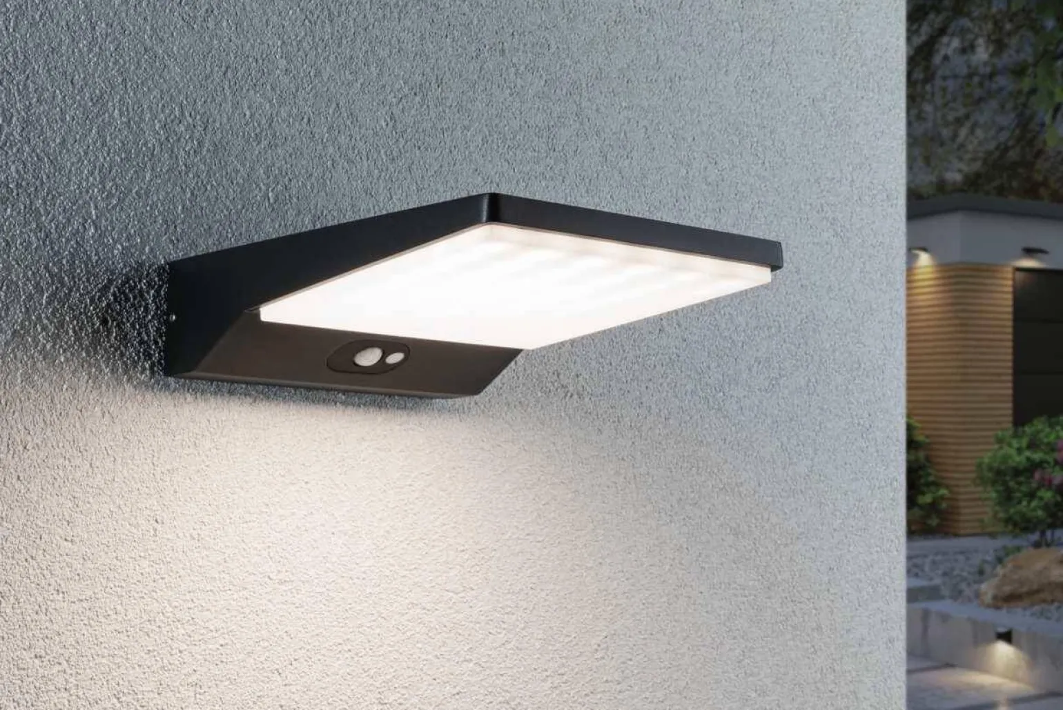 Oprawa elewacyjana RONAS PIR Solar 5W 320lm 180x250mm 3000K IP54 ciemnoszary / aluminium (PL94334) - PAULMANN