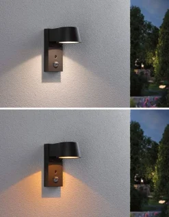 Oprawa elewacyjna CAPEA LED 6W 450lm 2200-3000K czujnik ruchu+zmierzchu IP44 230V antracyt aluminium (PL94714) - PAULMANN