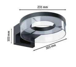Oprawa elewacyjna CAPERA LED SH Zigbee12,5W 800lm 2200K-3000K czujnik ruchu i zmierzchu IP44 230V antracyt / aluminium (PL93113) - PAULMANN