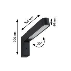 Oprawa elewacyjna ITO pionowy IP44 7W 3000K czujnik PIR + zmierzchu 230V antracyt (PL94549) - PAULMANN