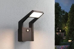 Oprawa elewacyjna JUNTEA LED PIR 11W 900lm 3000K IP44 230V antracyt / aluminium (PL94859) - PAULMANN