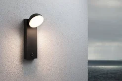 Oprawa elewacyjna PUKA LED 8.5W 460lm 3000K IP44 czujnik ruchu+zmierzchu odporna na wodę morską 230V antracyt aluminium (PL94739) - PAULMANN