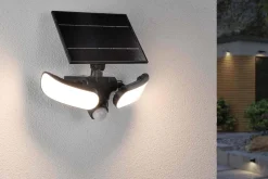 Oprawa elewacyjna SONLIG LED 2X9W solar PIR 2X1100lm 3000K IP65 USB-C 3.6V antracyt / tworzywo sztuczne (PL94610) - PAULMANN