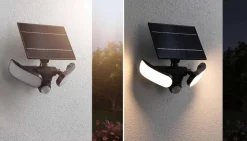 Oprawa elewacyjna SONLIG LED 2X9W solar PIR 2X1100lm 3000K IP65 USB-C 3.6V antracyt / tworzywo sztuczne (PL94610) - PAULMANN