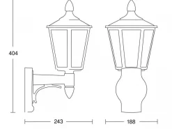 Oprawa elewacyjna STEINEL L15 max.60W E27 IP44 230V czarny / tworzywo sztuczne (ST069179) - STEINEL