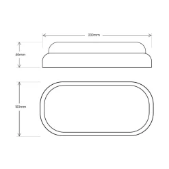 Oprawa Kanałowa Davo Owal 18W 4000K IP64 Biały (EK1082) - Eko-Light
