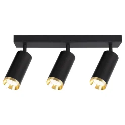 Oprawa Mica Spot Czarny + Złoty 3xGU10 (ML2098) - Milagro