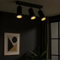 Oprawa Mica Spot Czarny + Złoty 3xGU10 (ML2098) - Milagro