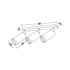 Oprawa Mica Spot Czarny + Złoty 3xGU10 (ML2098) - Milagro