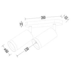 Oprawa Mica Spot Złoty 2xGU10 (ML1146) - Milagro