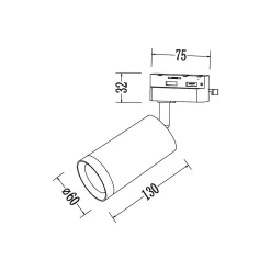 Oprawa Mica Track Biały + Chrom 1xGU10 (ML2093) - Milagro