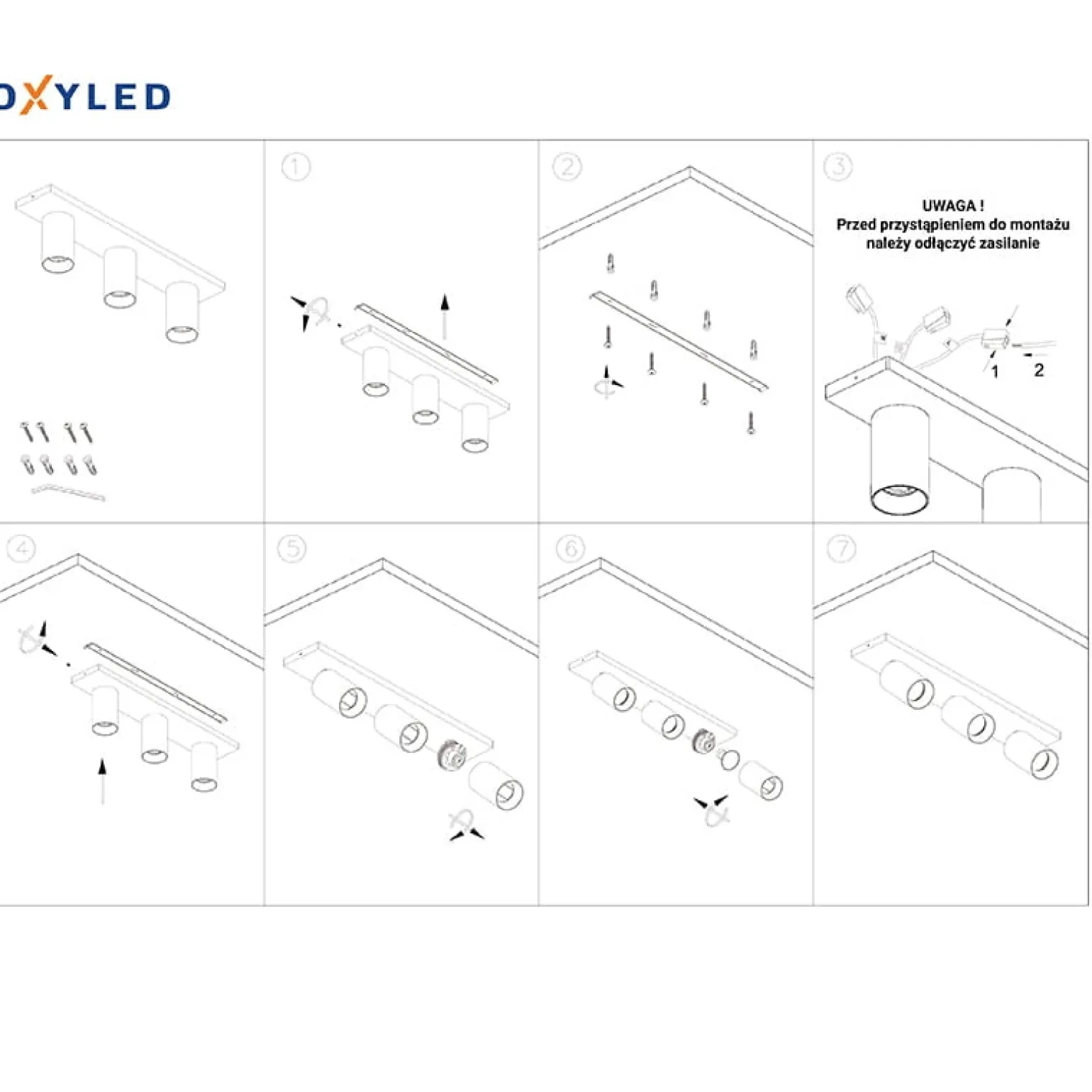 Oprawa natynkowa CROSTI LACCE TRE (455408) - OXYLED