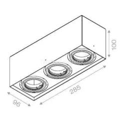Oprawa natynkowa SQUARES 50x3 ON 230V kol. ZŁOTY (46011-0000-U8-PH-19) - Aqform