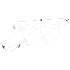 Oprawa Pipe Spot Biały 3xGU10 (ML1163) - Milagro