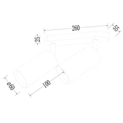 Oprawa Pipe Spot Biały 2xGU10 (ML1160) - Milagro