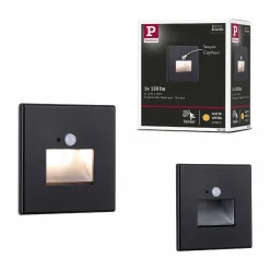 Oprawa przyschodowa EDGE LED czujnik ruchu i zmierzchu kwadrat 1x1,2W 120lm 2700K 230V czarny matowy / tworzywo sztuczne (PL93135) - PAULMANN