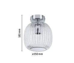 Oprawa sufitowa łazienkowa RUYA E14 max.20W IP44 230V chrom / szkło (PL71141) - PAULMANN
