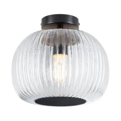 Oprawa sufitowa łazienkowa RUYA E27 max.60W IP44 230V czarny matowy / szkło (PL71146) - PAULMANN