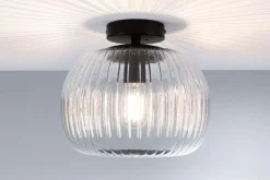 Oprawa sufitowa łazienkowa RUYA E27 max.60W IP44 230V czarny matowy / szkło (PL71146) - PAULMANN