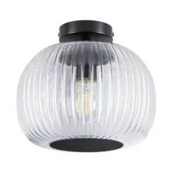 Oprawa sufitowa łazienkowa RUYA E27 max.60W IP44 230V czarny matowy / szkło (PL71146) - PAULMANN