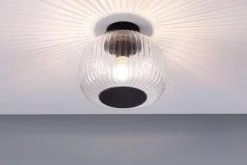 Oprawa sufitowa łazienkowa RUYA E27 max.60W IP44 230V czarny matowy / szkło (PL71146) - PAULMANN