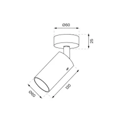 Oprawa sufitowa Ricky Spot złota 1 (ML0689) - Milagro
