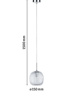 Oprawa wisząca łazienkowa RUYA E14 max.20W IP44 230V chrom / szkło (PL71143) - PAULMANN