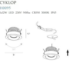 Oprawa wpustowa CYKLOP IP65 (H0095) - MAXLIGHT