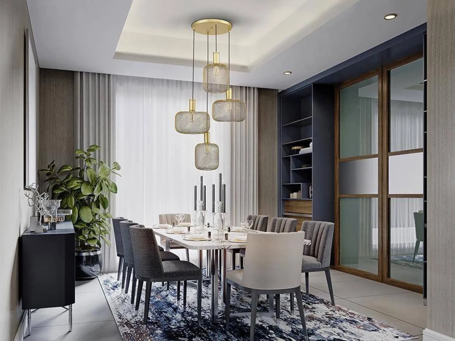 Osiris lampa wisząca 4L (910460) - Schuller